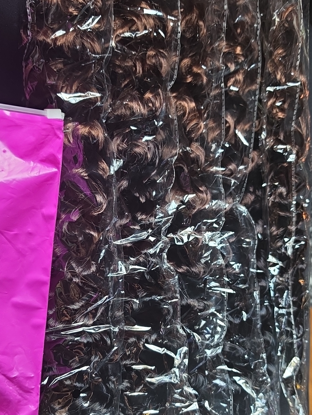 Deep Brown Curly Crochet Extensions - Brand Unspecified